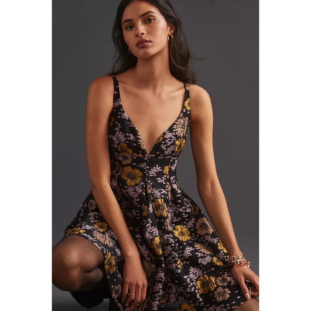 Anthropologie Jacquard A-Line Mini Dress Size 18 W - Picture 2 of 8